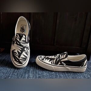 Vans Black & White Graphic Slip-Ons
